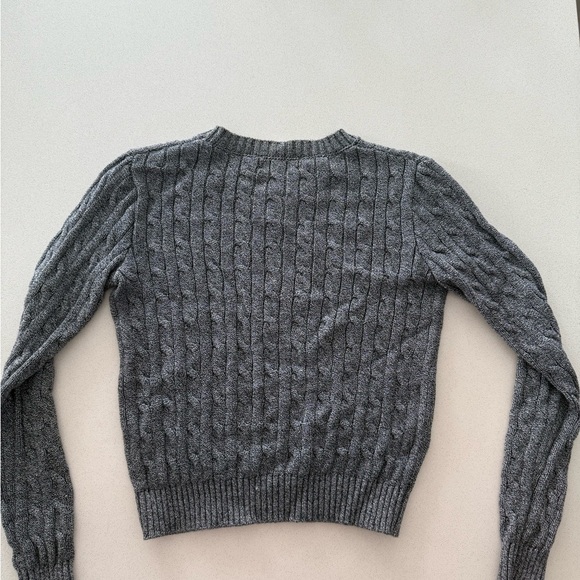 American Apparel Charcoal/Salt and Pepper Cable Knit Sweater High Quality - Picture 4 of 7